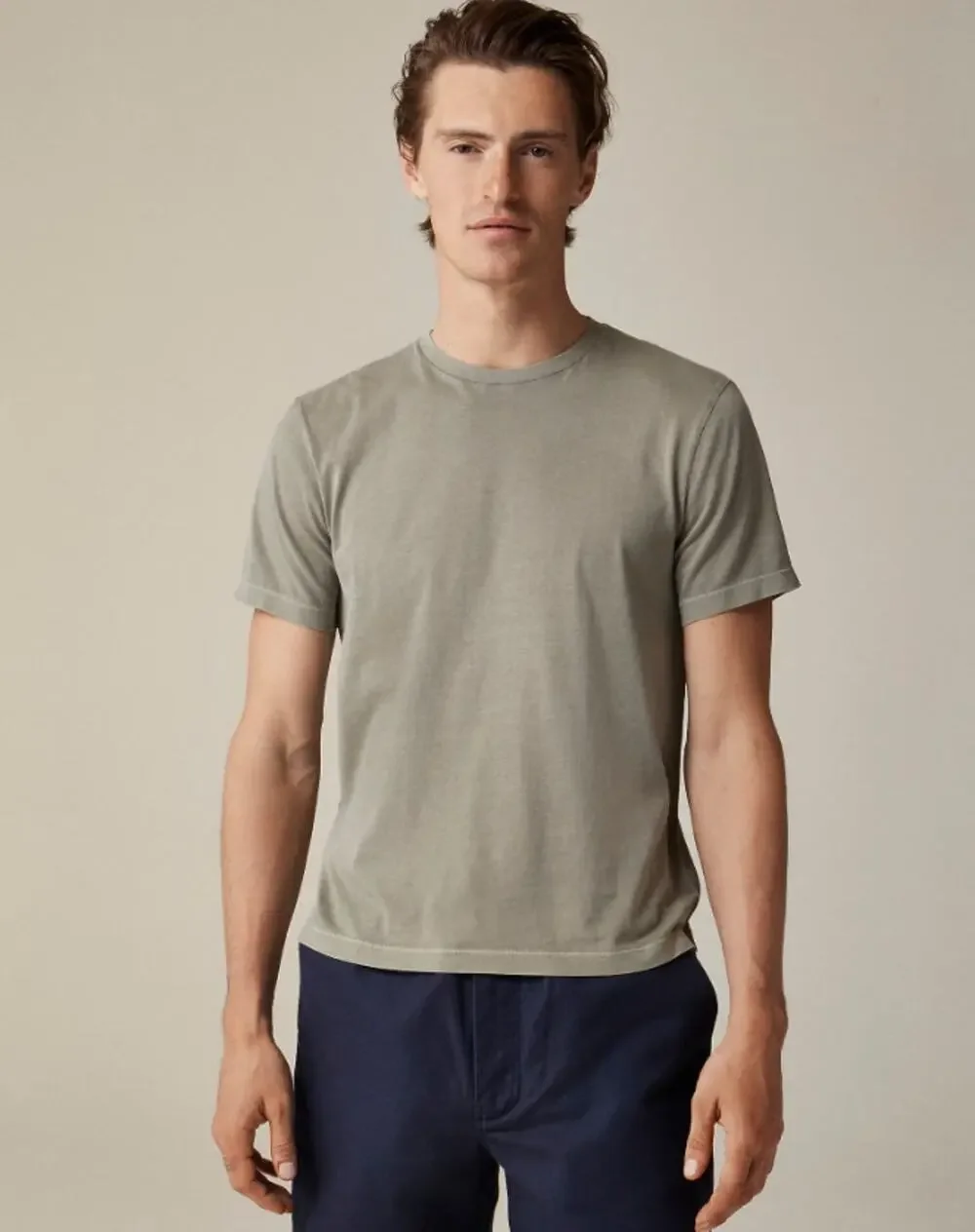 J.Crew Broken-in T-Shirt Mens 2XL Gray Garment Dyed Cotton Crewneck Short Sleeve